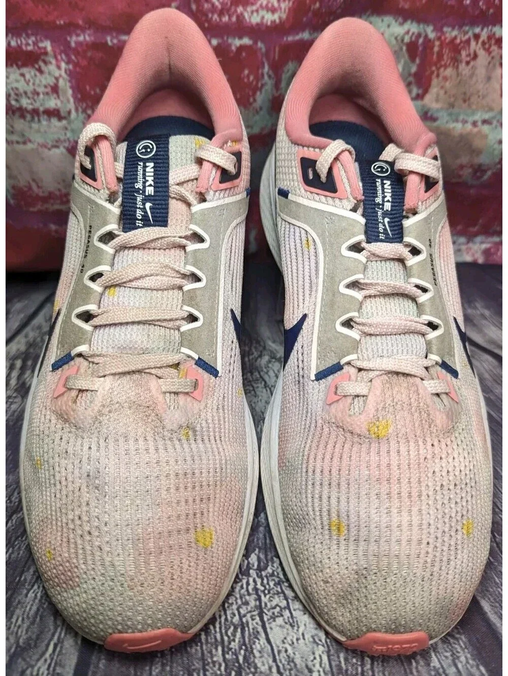 Nike Air Zoom Pegasus 40 Floral Watercolor Pearl Pink Running Shoes Women 8.5 40